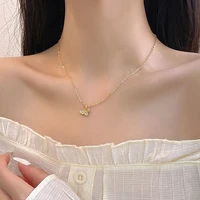 personalized silver butterfly zircon necklace female clavicle chain student korean simple ins niche