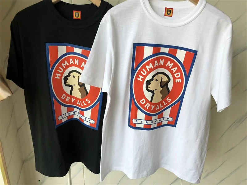 

2023SS мультяшная собака, сделанная человеком футболка для мужчин и женщин, узелковая хлопковая Футболка большого размера, футболки, животные, графика, искусственная одежда в стиле хип-хоп