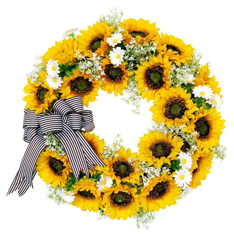 

Artificial Sunflower Wreath Christmas Wreath For Front Door Wedding Party Wall Windows Farmhouse Home Decoration