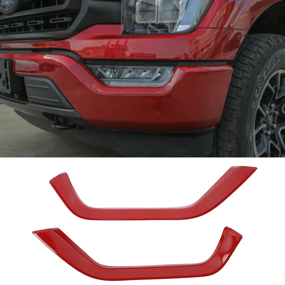 

Hot Sale High Cost Performance 1 Pair For Ford F-150 2021-2023 Red ABS Front Fog Light Eyebrow Cover Trim Decor Strip