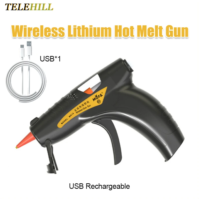 

Hot Melt Glue Gun with 7mm Glue Sticks 3.7V USB Charging Electric Mini Household Heat Temperature Gun Repair Power Tools Gun