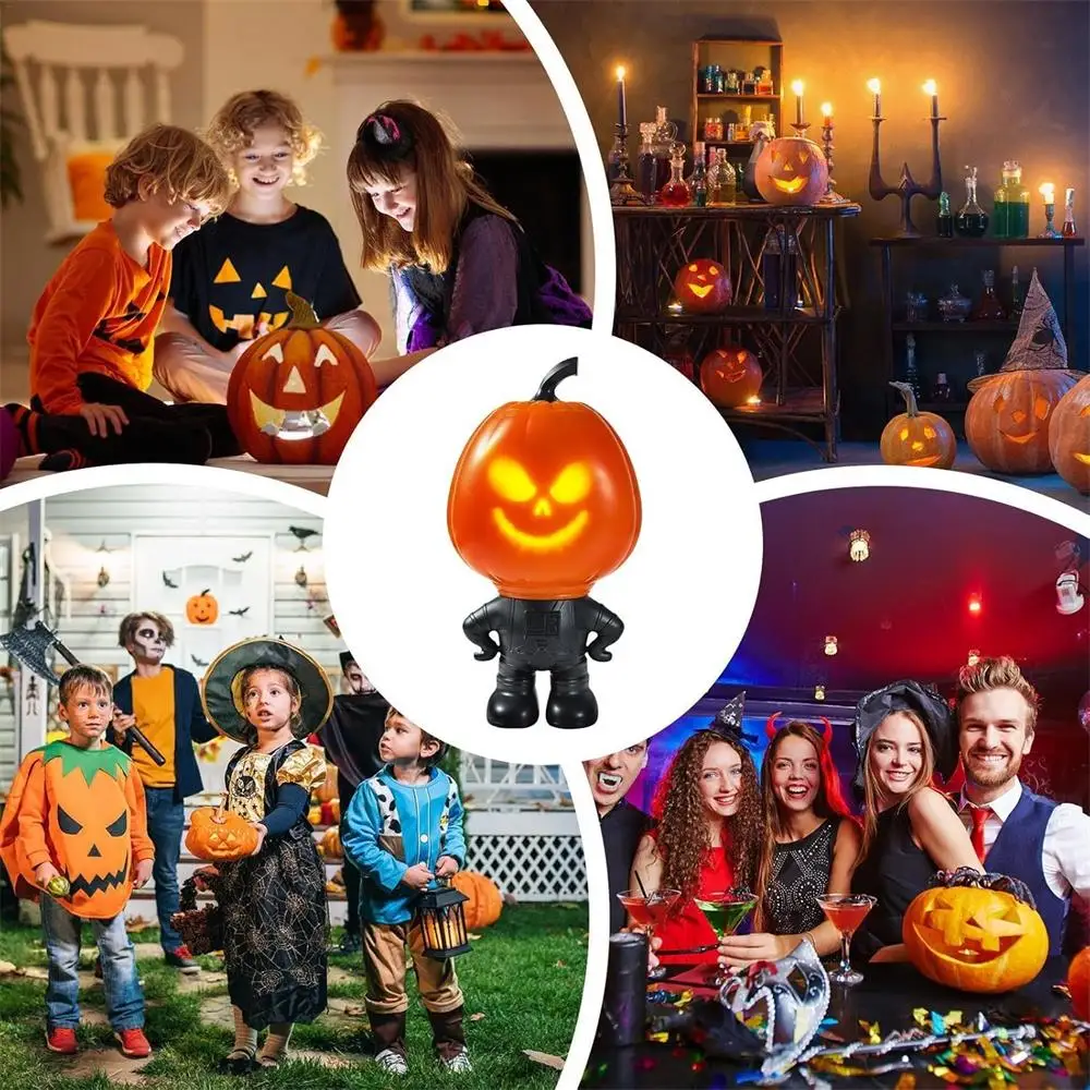 Люди с тыквой на Хэллоуин которые споют и говорят декоративные реквизиты