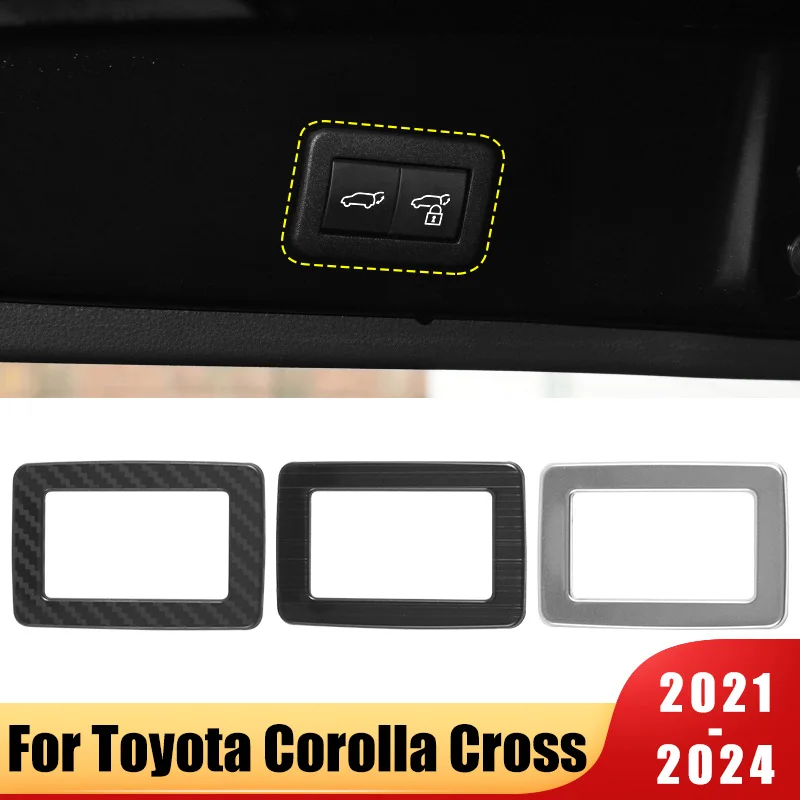 

For Toyota Corolla Cross 2021 2022 2023 2024 XG10 Hybrid Car Tail Door Trunk Switch Control Button Frame Cover Trim Accessories