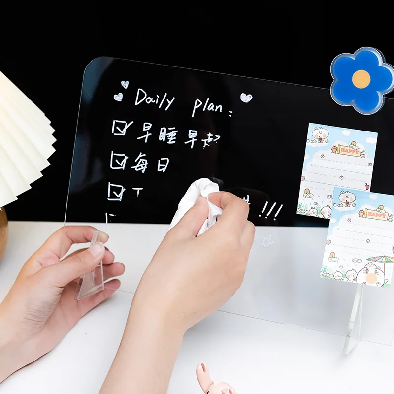 

Оптовая продажа, прозрачная акриловая доска для записей в стиле Ins, простая доска для записей, креативная настольная стираемая маленькая доска для записей