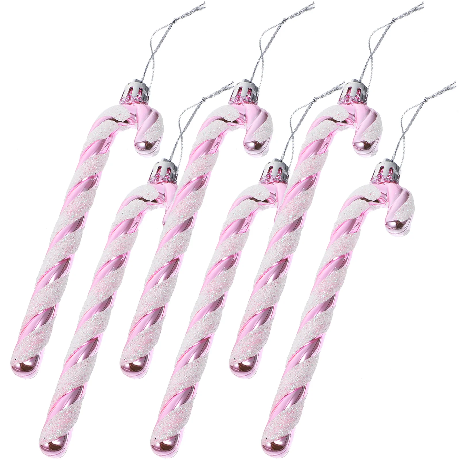 

6 Pcs Candy Canes Xmas Tree Hanging Decor Venue Setting Props Christmas Decors Ornament Plastic Pendant Party