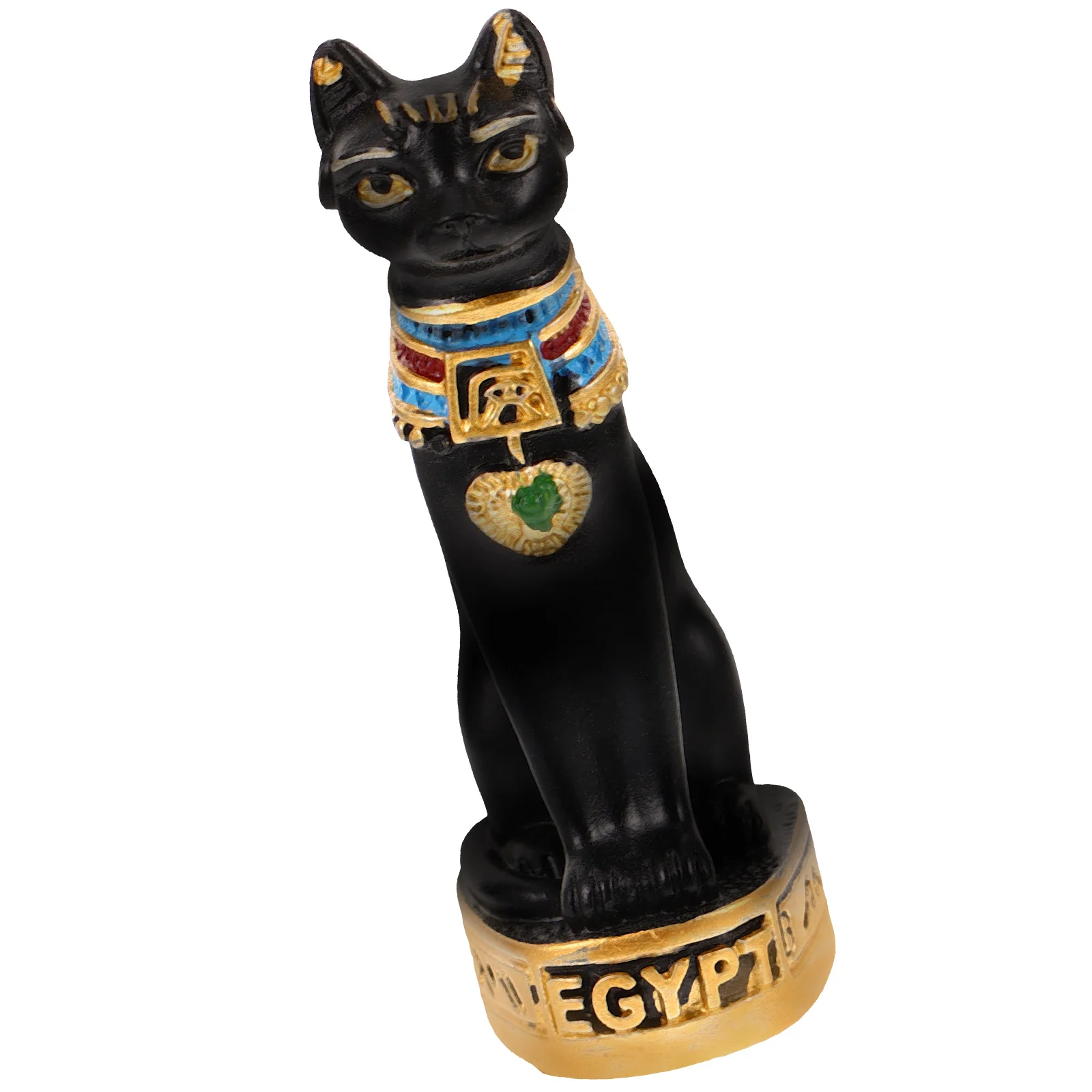 Maneki Egyptian Cat God Ornament Retro Decor Japanese Cabinet Figurine Black Decorate