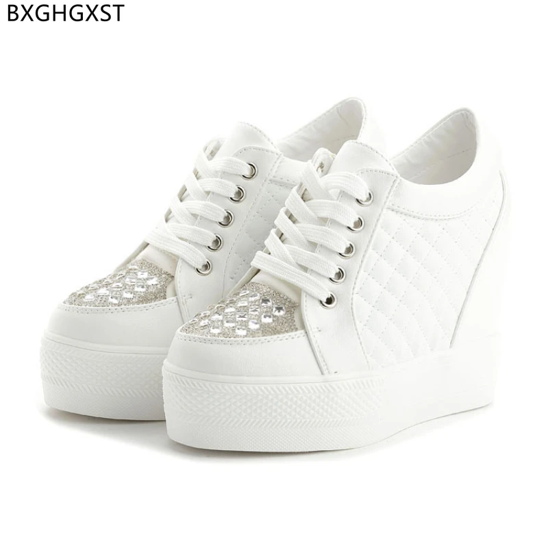 

Crystal FASHION SHOE CASUAL SHOE Vulcanize Ladies Sneakers Leather Casual Shoes Sneakers for Women 2022 Platform Sneakers Sapato