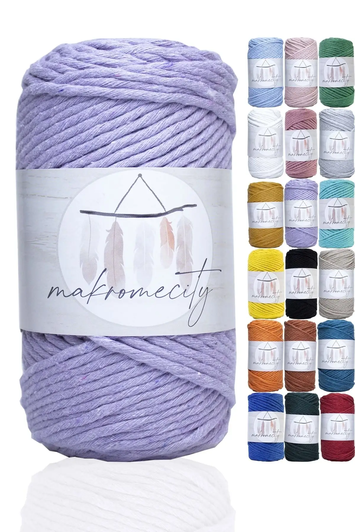 

3mm 1-5-7 pcs Macrame Cord Solid Color Cotton Thread Handmade Craft Accessories DIY Basketry Braids Art Dreamcatcher Decoration