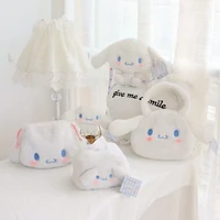 kawaii sanrios small bag cinnamoroll cartoon cute plush doll messenger bag anime coin purse tissue box girl birthday gift