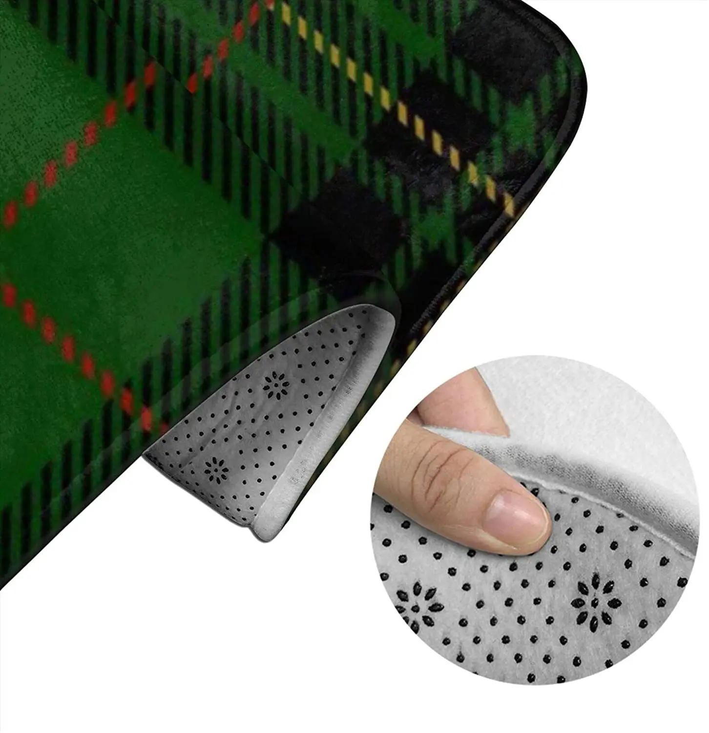 

Black Scottish Pattern Bathroom Mat Sets 3 Piece Set Rugs Memory Foam Mat Set Toilet Seat Cover Bath Mat Lid cover