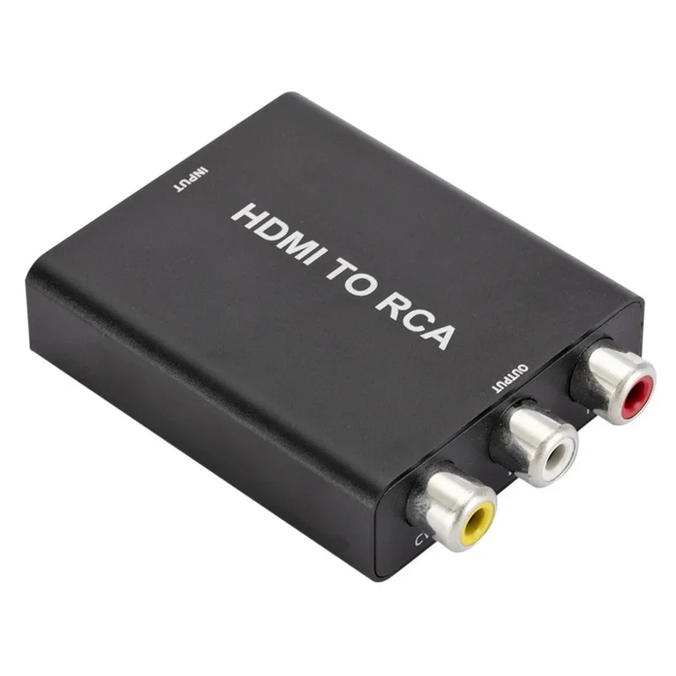 

HDMI-compatible TO AV Scaler Adapter 1080P Video Composite Converter Box HD to RCA AV/CVSB L/R Video Support NTSC PAL