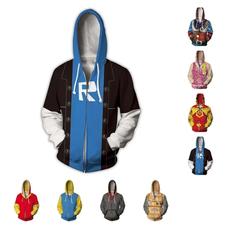 Толстовки Roblox с 3D рисунком новые хлопковые свитшоты для отпуска длинным рукавом