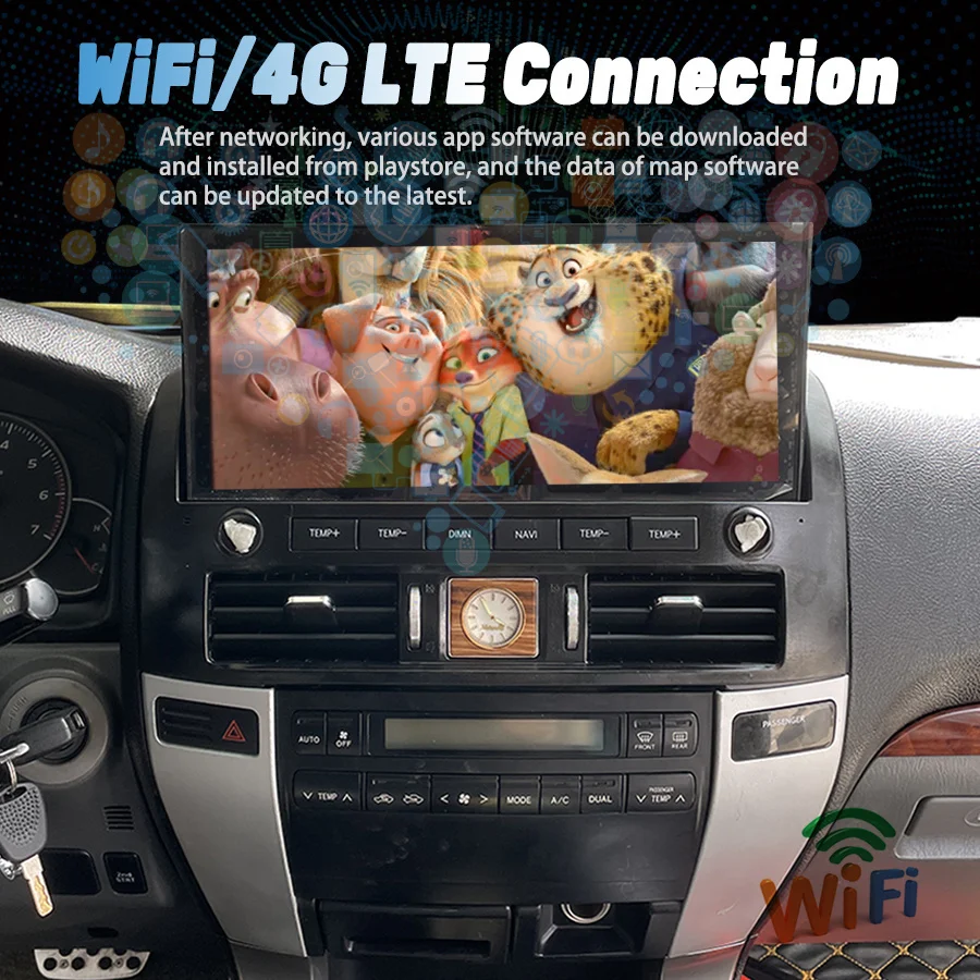 12 3 &quotAndroid экран беспроводной Carplay для Toyota Prado 120 2003-2009 Lexus Gx470 GPS Navi Автомобильный