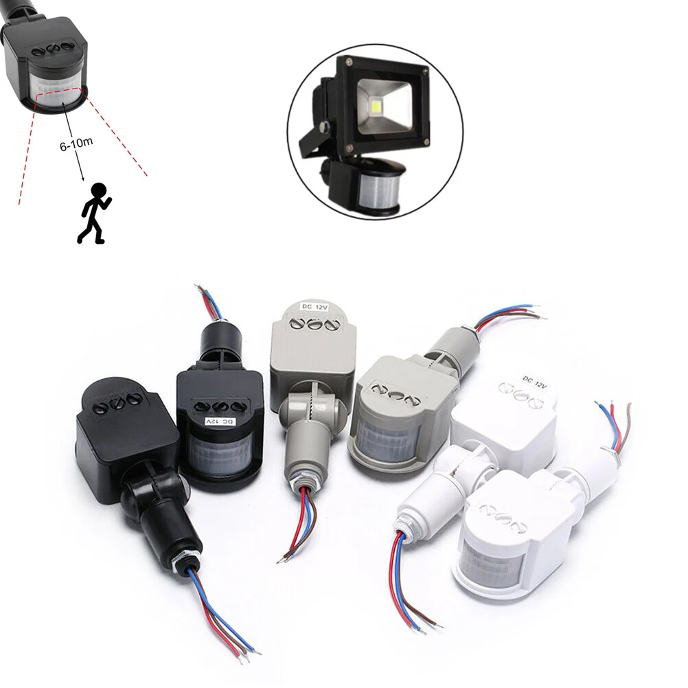 

180 Degree Rotating Motion Sensor 12V 110V 220V Automatic Infrared PIR Movement Detector Wall Mount Timer Switch for Outdoor LED