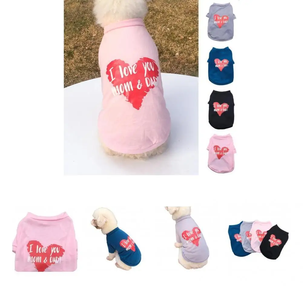 

Pet Sweatshirt Stylish Love Heart Print Dog Puppy Sweatshirt Simple Style Breathable Pet Shirt