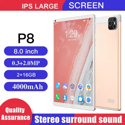 8-дюймовый планшетный компьютер, 2 ГБ + 16 ГБ, аккумулятор 1280*800, 4000 мАч, двойной SIM-карты Wi-Fi, подходит для учебы, развлечений, офисной работы и т. д.