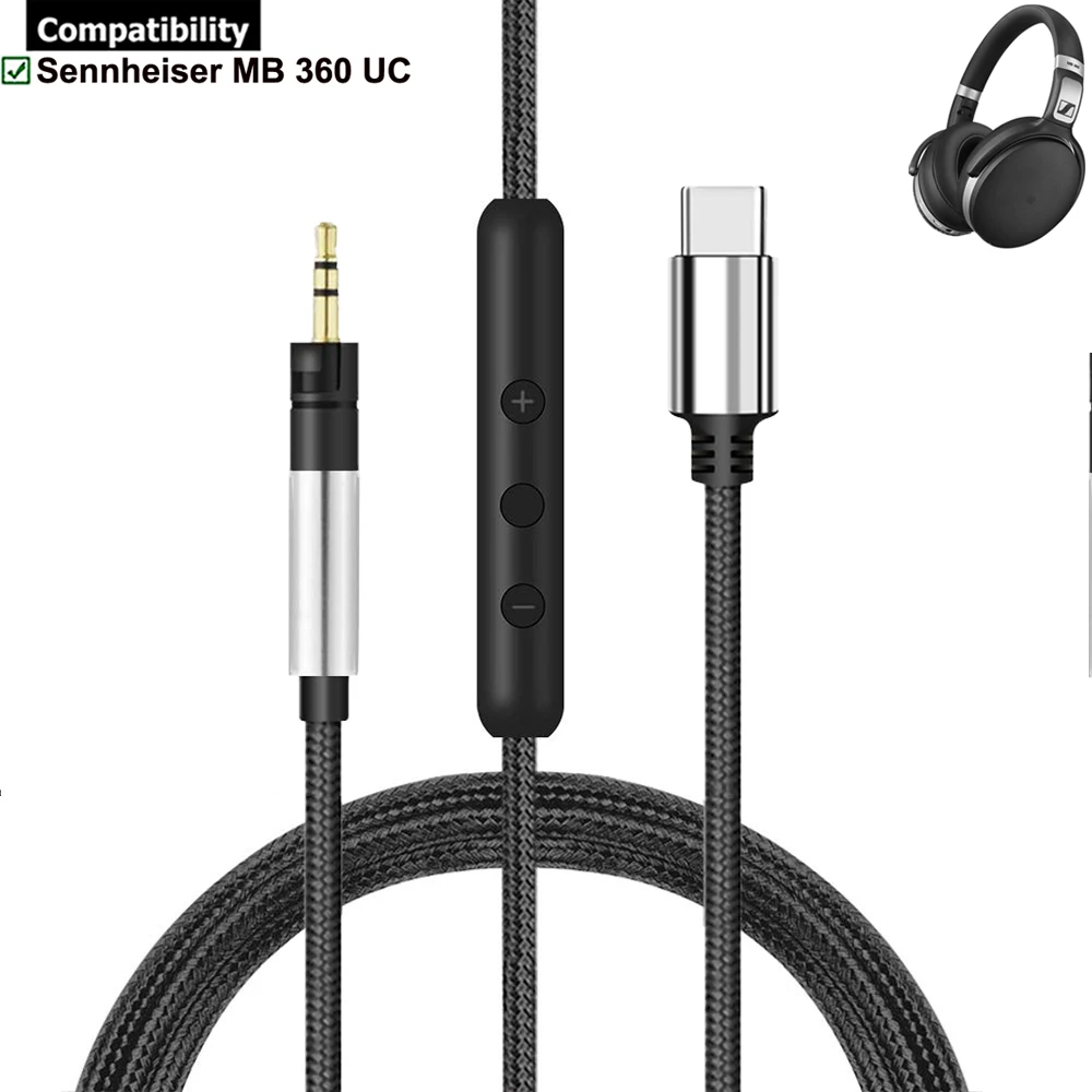 

Сменный Плетеный удлинитель USB Type C для наушников Sennheiser MB360 MB 360 UC