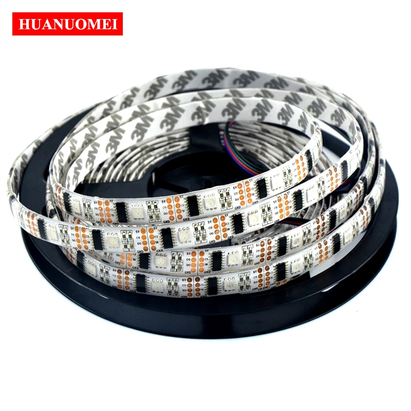 5V 32LEDs/M Addressable WS2801 LED Strip Light 5050 SMD RGB Flexible Tape Outdoor Decoration Neon Lamp White PCB Waterproof IP65