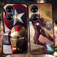 marvel iron man phone case for huawei p20 p30 p50 pro p20 p30 p40 lite y6 y7 y9 y7a y6p y9s 2019 p smart z 2021 soft cover coque