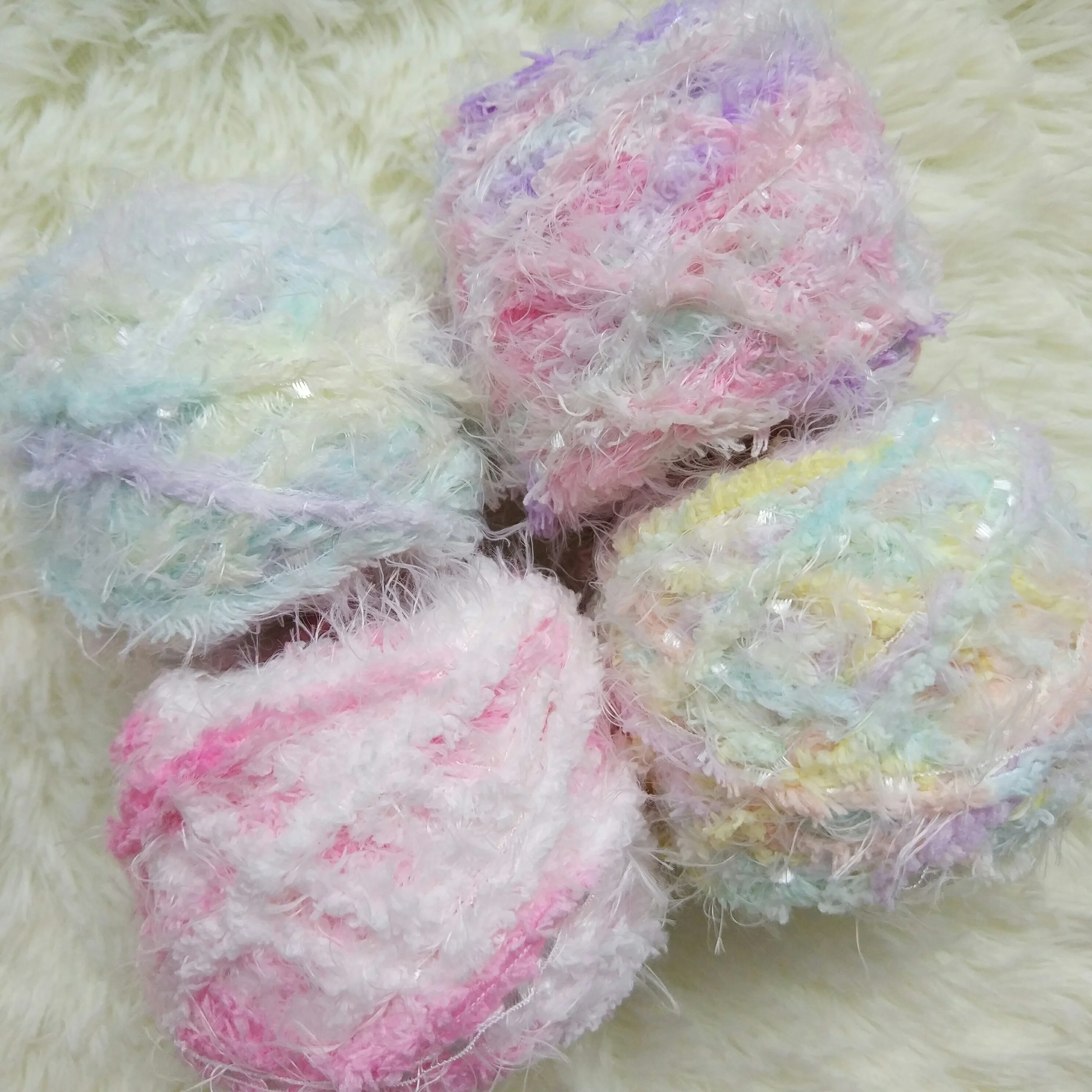 

Dreamy Ice Cream Rainbow Fancy Mohair Yarn Knitting Crochet Dyed Lanas Yarn Hand Mixed 50G Line for Crochet Sweater Hat Dolls