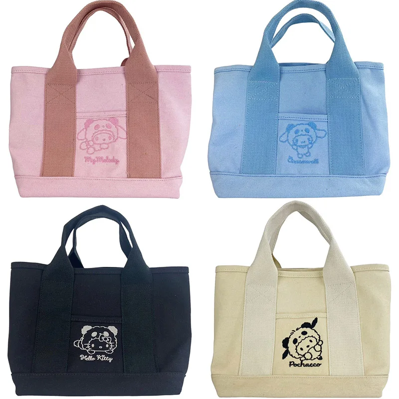 

Kawaii Sanrios Hello Kittys Наплечная Сумка Мультфильм Kuromi My Melody Cinnamoroll сумка большой емкости сумка для хранения подарки для девочек