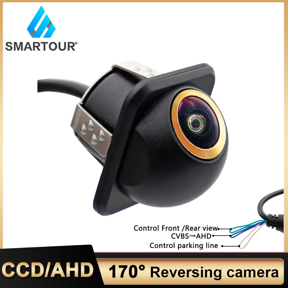 

Smartour 1280*720P Night Vision Fisheye Lens Vehicle Reverse Backup Rear View AHD CVBS Golden Camera For All Android DVD Monitor