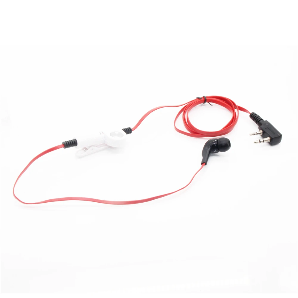 2 Pin Noodle Style Earbud Headphone K Plug Earpiece Headset For Baofeng Uv5R Bf-888S Uv5R Radio Red white