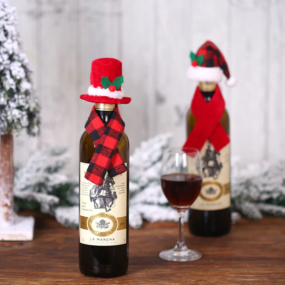 

Christmas Wine Bottle Cover Merry Christmas Decor Holiday Santa Claus Champagne Bottle Cover Christmas Decorations For Home