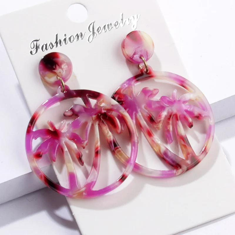 

Vintage Pink Hoop Earrings for Women Boho Retro Jewelry Pendientes Korean Fashion Earings Mujer Bijoux Femme Brincos Aretes De