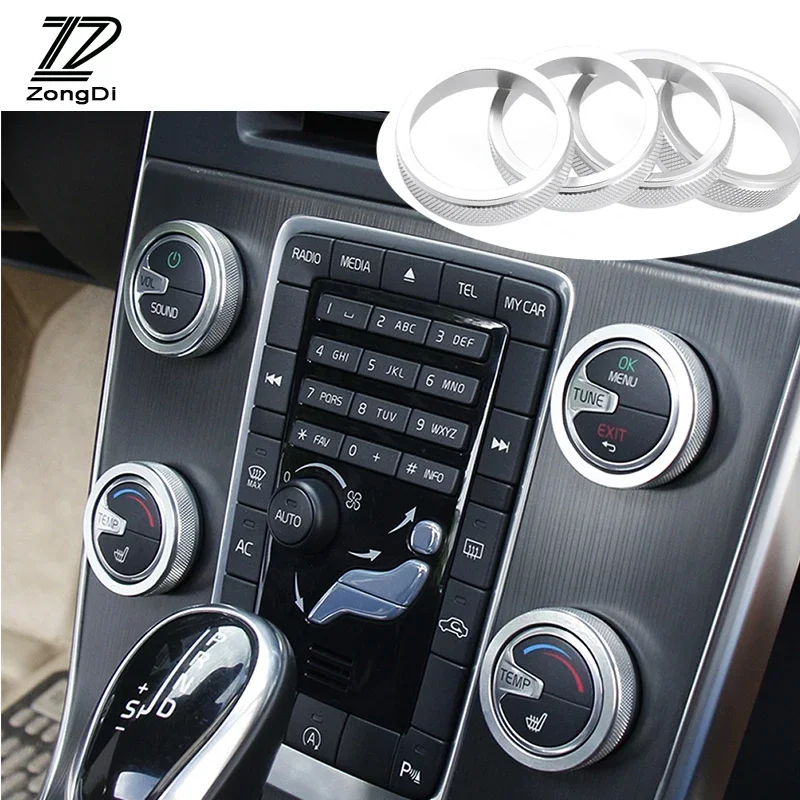 

4 шт., декоративные кольца-наклейки из алюминиевого сплава для Volvo S60 XC60 V60 S80 V40