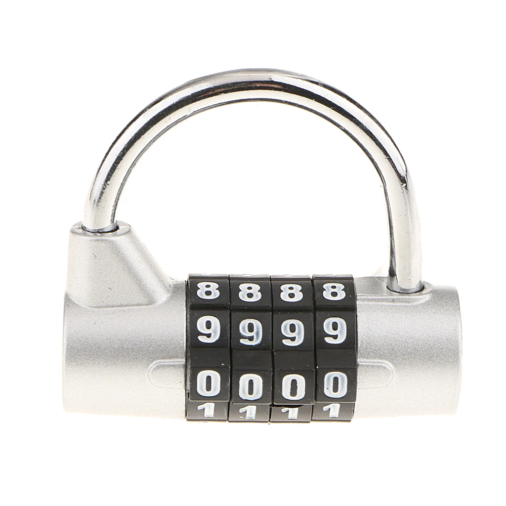 

4 Digit Combination Lock Resettable Zinc Alloy Padlock for School Gym Locker,,Fence,,Case,Hasp Storage