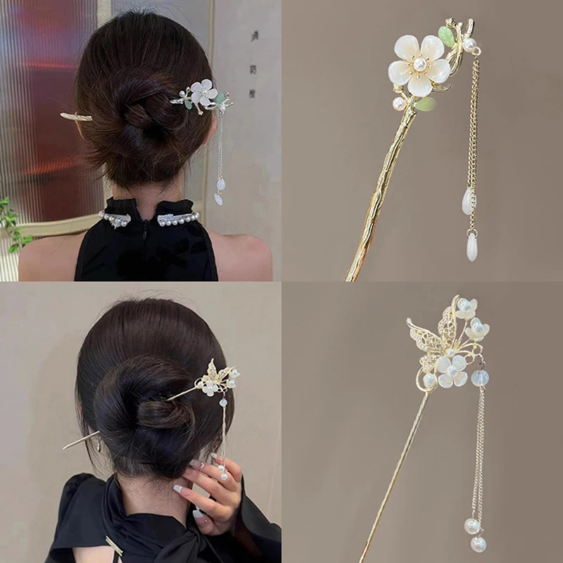 Древние палочки для еды винтажные китайские женские волос украшения с жемчугом