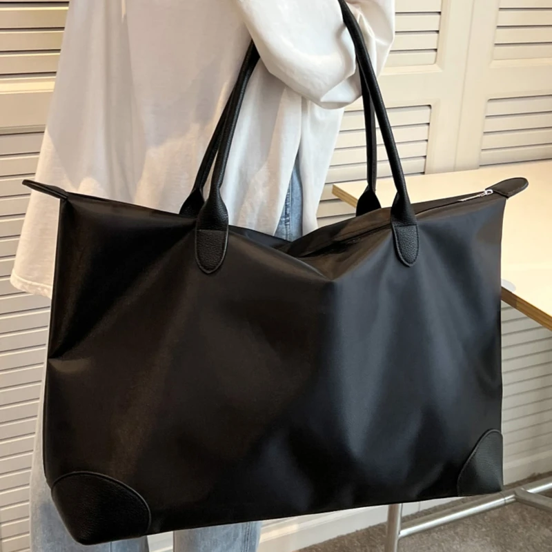 

Сумка-тоут для фитнеса и путешествий, унисекс, модные вместительные дорожные сумки, женская простая черная спортивная женская сумка через плечо