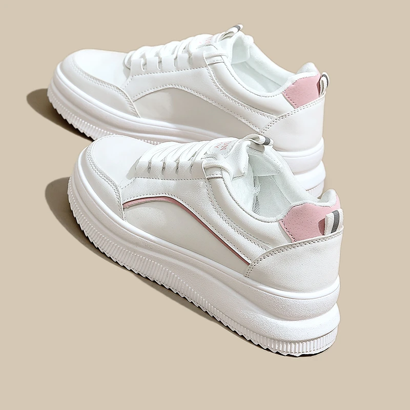 

White Shoes Women 2022 Spring Fashion Non Slip Casual Shoes Flat Running Sheos Women Lace-up Comfort Sneakers Zapatos De Mujer