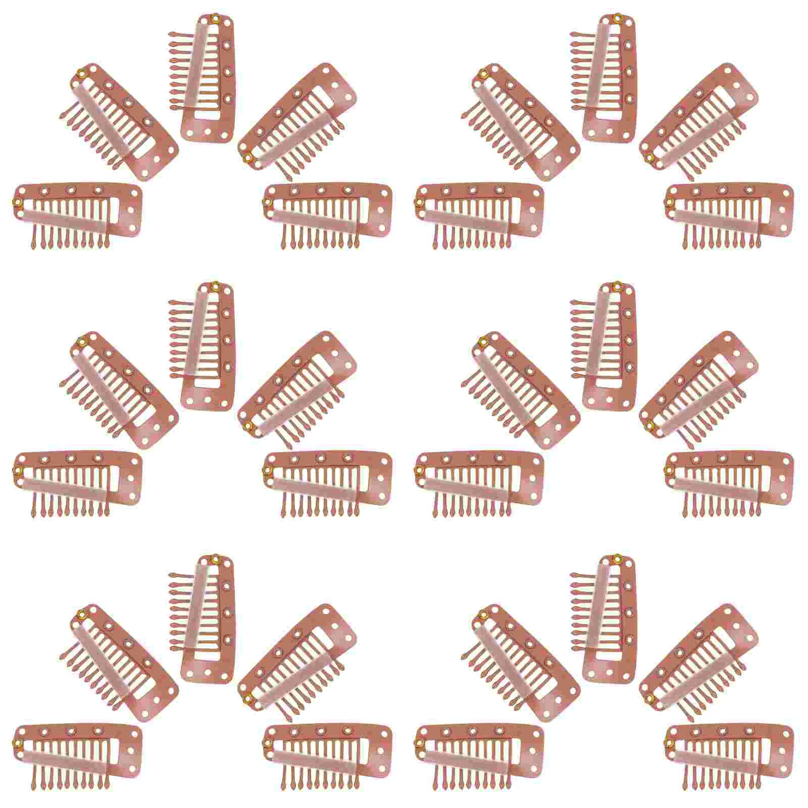 

30pcs Clips Comb Snap Clips Metal Clips Wigs Fixing Accessories Women Pin