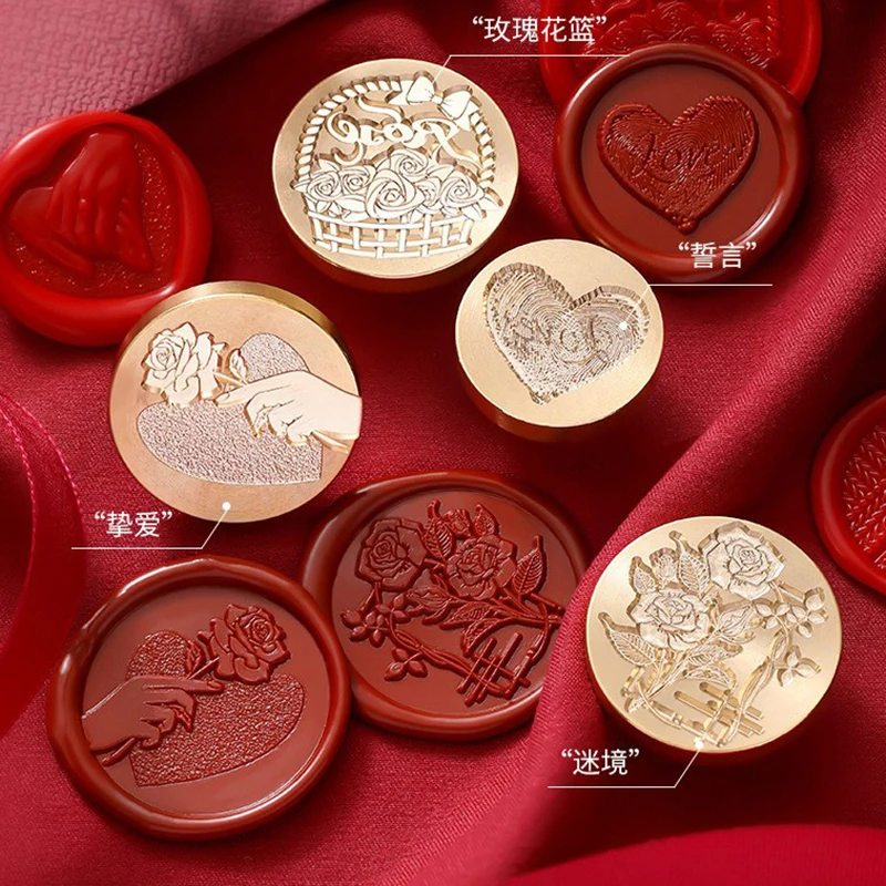 Valentine's Day Rose Romance love Wedding fire lacquer stamp Invitation letter decoration gifts Envelope packaging handmade DIY