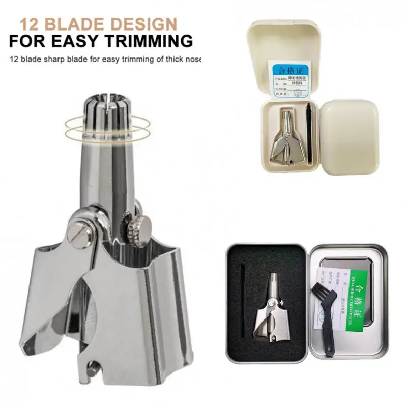 Nose Hair Trimmer For Men Portable Stainless Steel Manual Trimmer Shaver Washable Nose Ear Hair Trimmer Professional Scissors