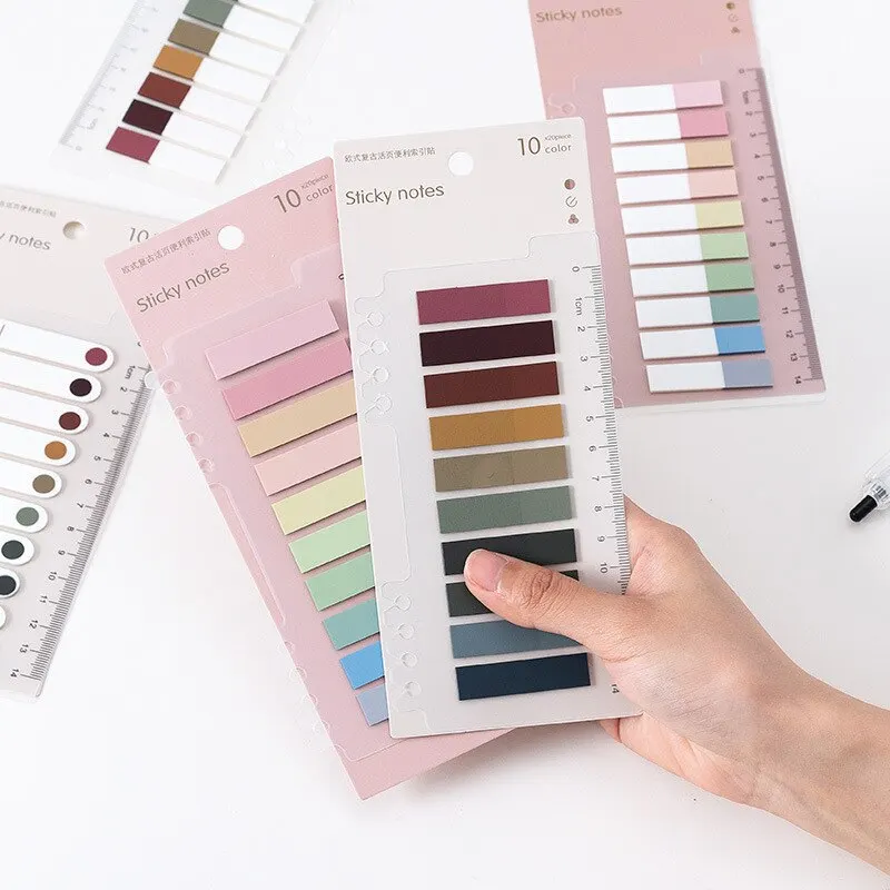 

200 Sheets Flags Tabs Neon Page Markers Paper Index Bookmark Sticky Notes Student Office Supplies Stationery