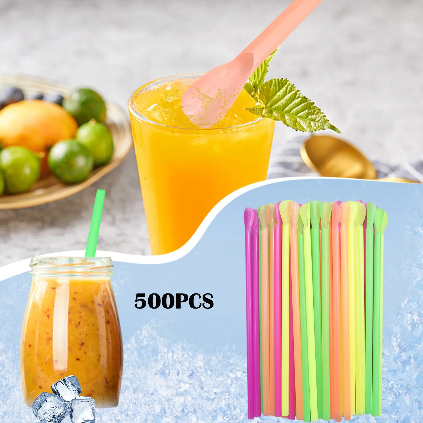 

Titanium Straw Tip 500 Pieces 6 Ounce Snow Cups Water Cups Shaved Ice Cups With Snow Spoon Straws For Home Or Snow Spoon Straws