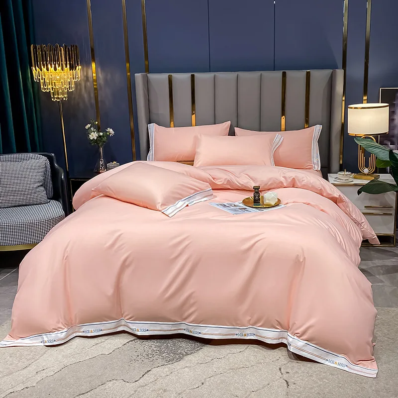 

Nordic Bedding Sets Luxury 3 Lines Egyptian Cotton Bedding Embroidery Soft Bed Set Duvet Cover Flat Bed Sheets and Pillowcases