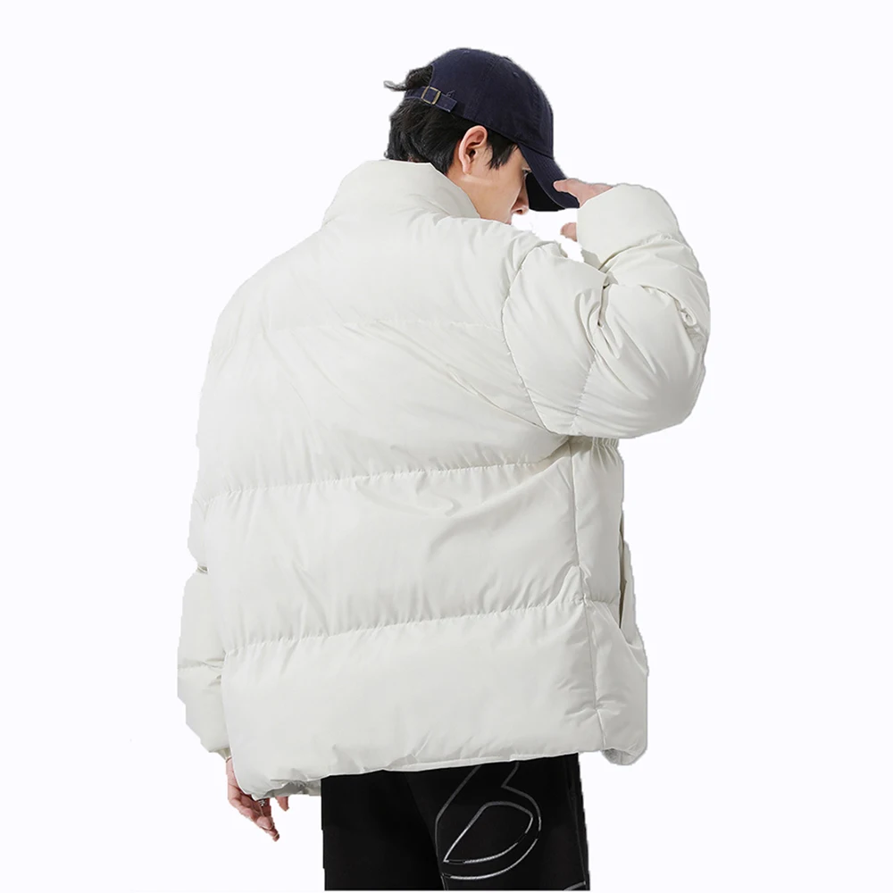 Covrlge Men's Hot Sale Coat Winter Stand Collar Windproof Bread Cotton Parkas Overcoat Male Solid Color Loose Men Clothes MWM165