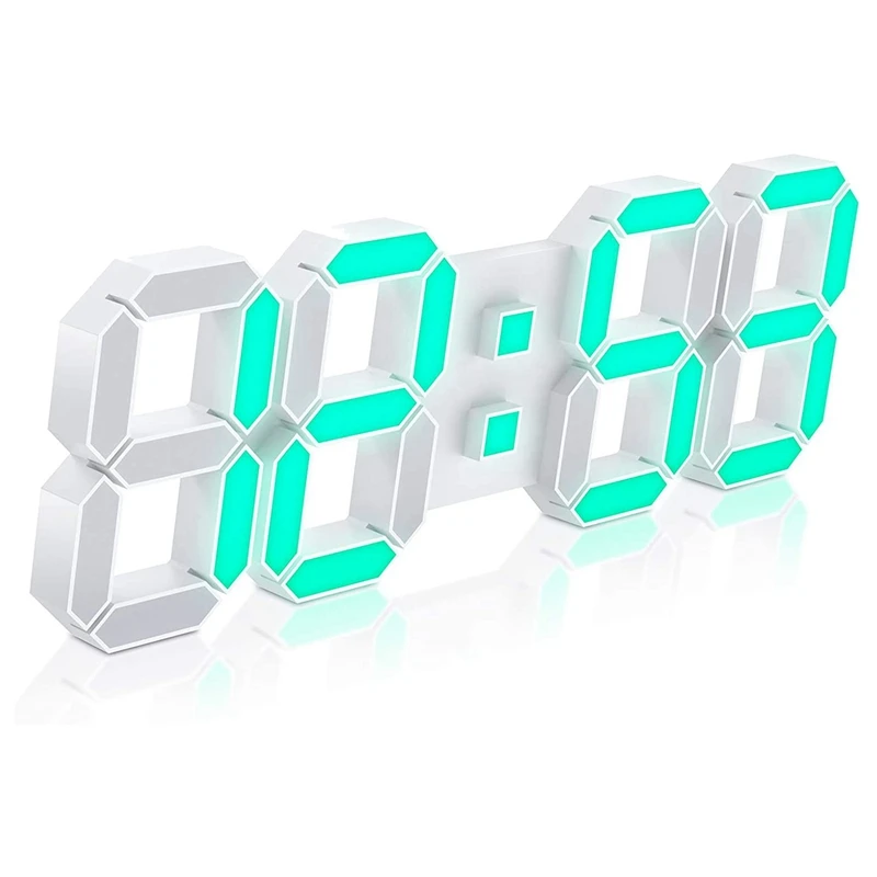 

3D LED Digital Wall Alarm Clock 15 Inch Large Snooze Night Light USB Powered with Remote Control Function Time/Date