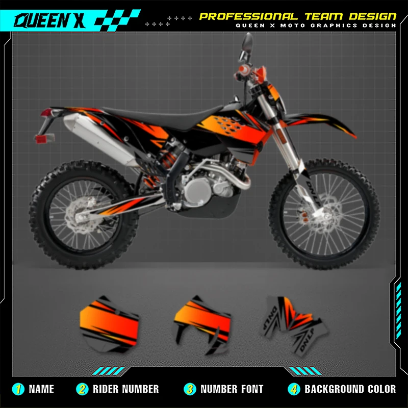 Фото QUEEN X MOTO мотоциклетные графические наклейки MX для KTM SX SXF 2007-2010 EXC XCW 2008-2011, аксессуары для мотокросса 007 №2