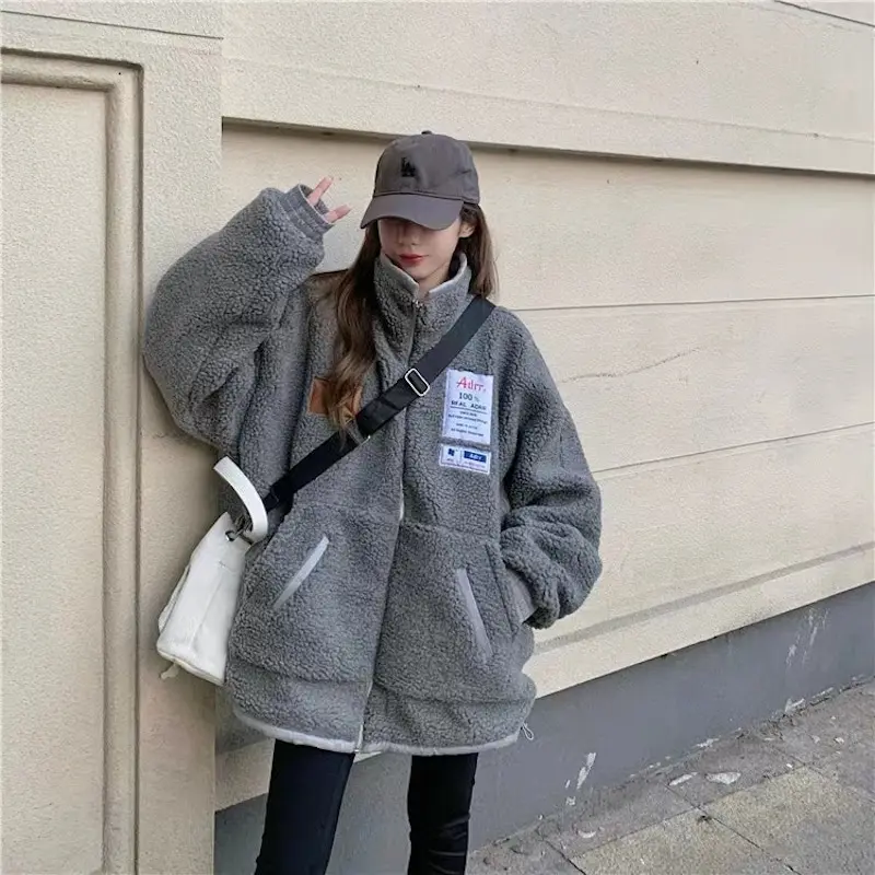 

ADER ERROR autumn and winter high-quality lamb wool double-sided wearable jacket men and women couple lamb wool cotton clothes
