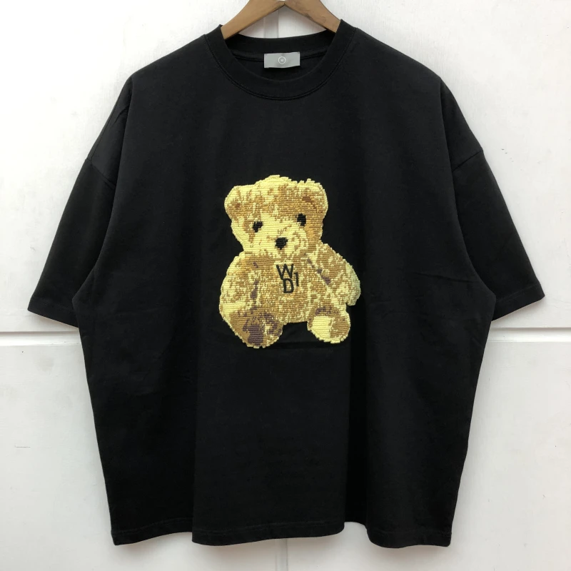 

New luxury 2021 Men vogue welldone Bear T Shirts T-Shirt Hip Hop Skateboard Street Cotton T-Shirts Tee Top kenye S-XXL #D80