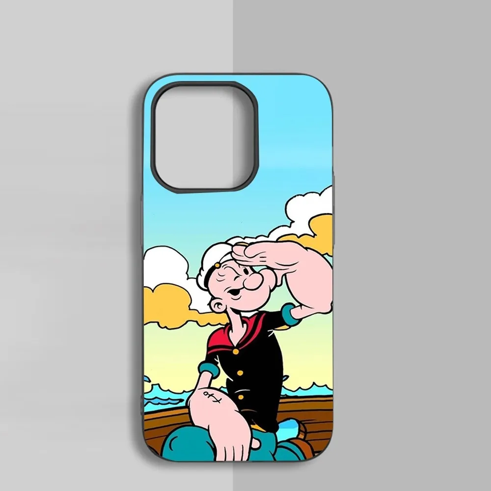 Cute Cartoon P-Popeye Phone Case For IPhone 15 14 16Pro Max 11 12 Mini Alex Mirror Magsafe Wireless Charging Cover