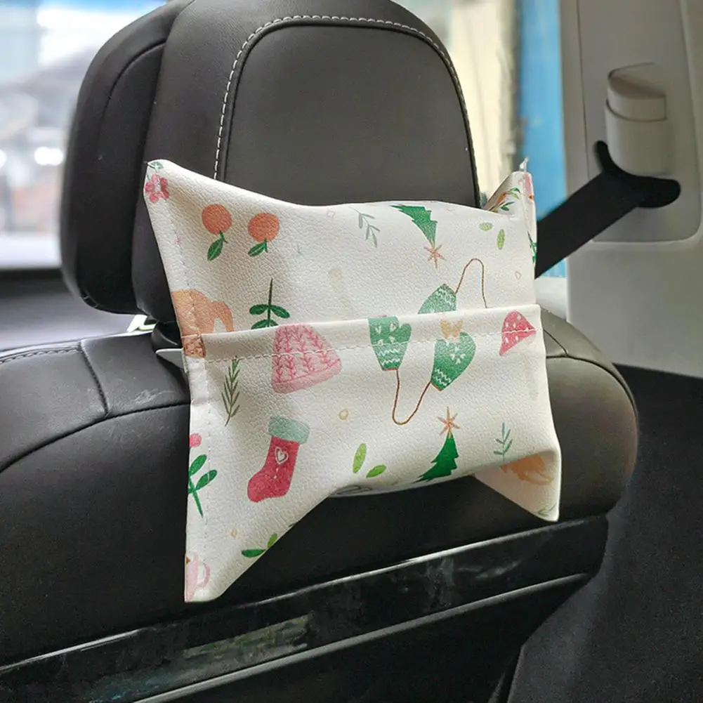 

Car Tissue Box Multifunctional Easy to Install Cartoon Animal Automotive Napkin Case Bag Portable Car Napkin Bag for Vehicle