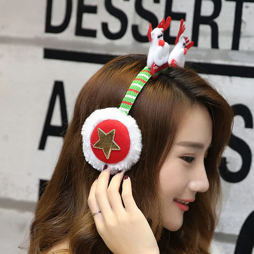 

Fashion Christmas Earmuffs Headbands Women Girl Classic Elastic Reindeer Antler Santa Hair Hoop Xmas Party Headbands Accessories