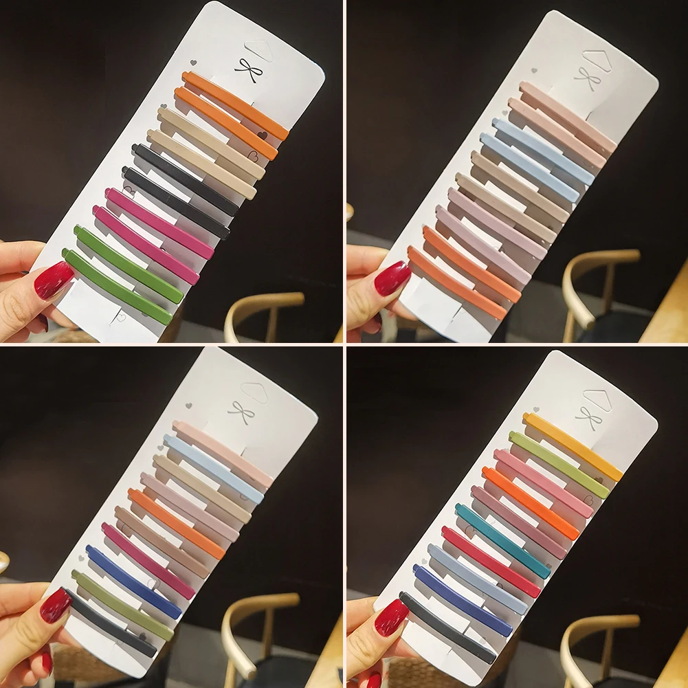 

New Fashion 10PCS/SET Geometric Rectangle Hair Clips Candy Color Waterdrop Hairpins For Women Hair Accessories wholesale