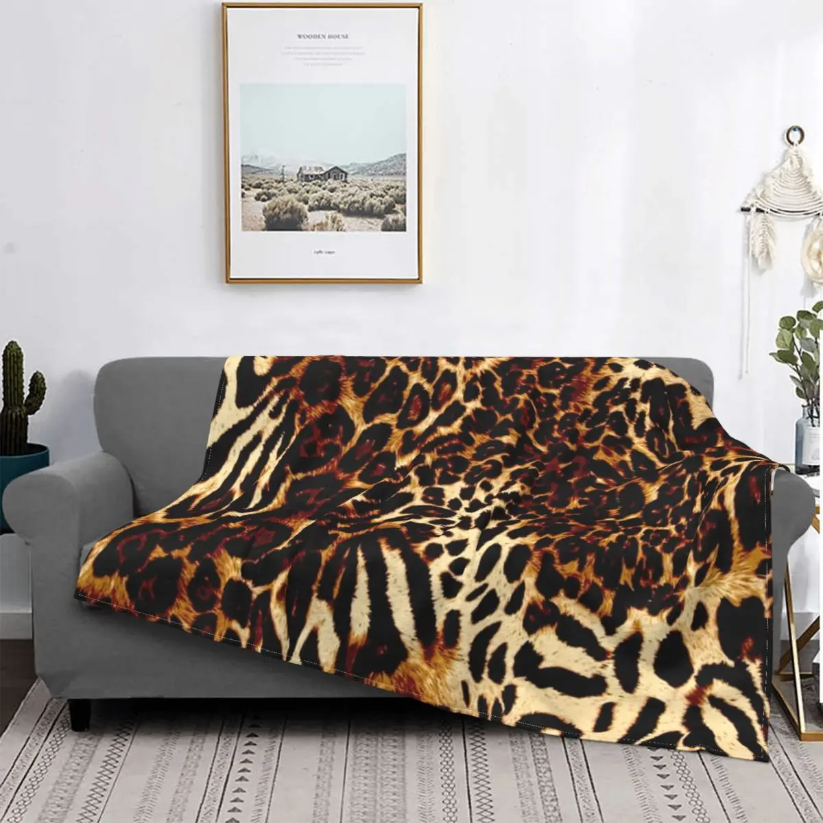 

Leopard Fine Cheetah Flannel Blankets, All Season Abstract Portable Lightweight Throw Blankets for Home Office Bedding Throws